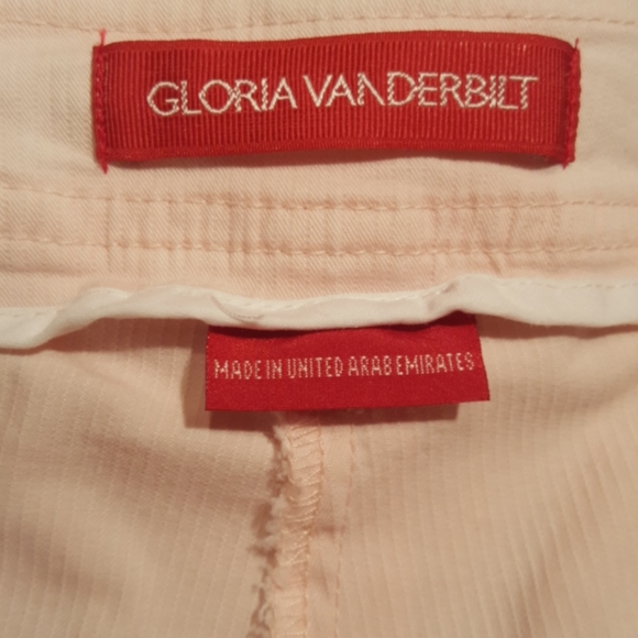 GLORIA VANDERBILT ♡ Rare Vintage Pastel Coral Stretchy Pinstriped Lined Skort 10 - Picture 13 of 13